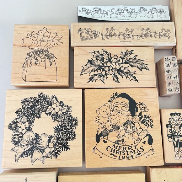 PSX Northwoods Magenta & Others Christmas Holiday Rubber Stamp Lot Winter Scene - Picture 3 of 13